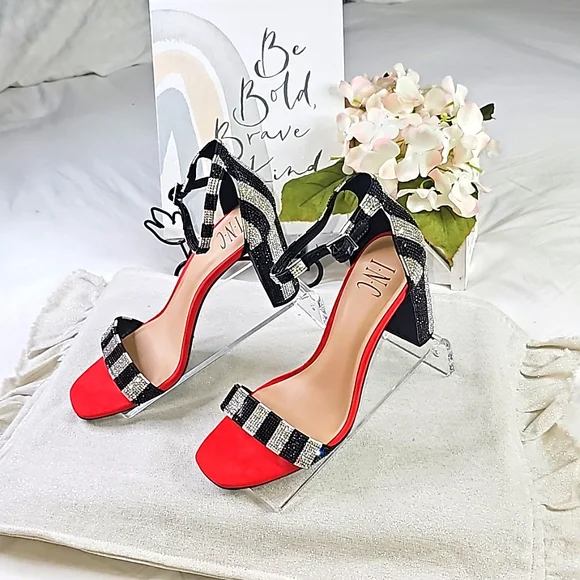 INC Black Red Stiletto Heels Elegant Wear Office wear Career Wedding - Picture 5 of 16
